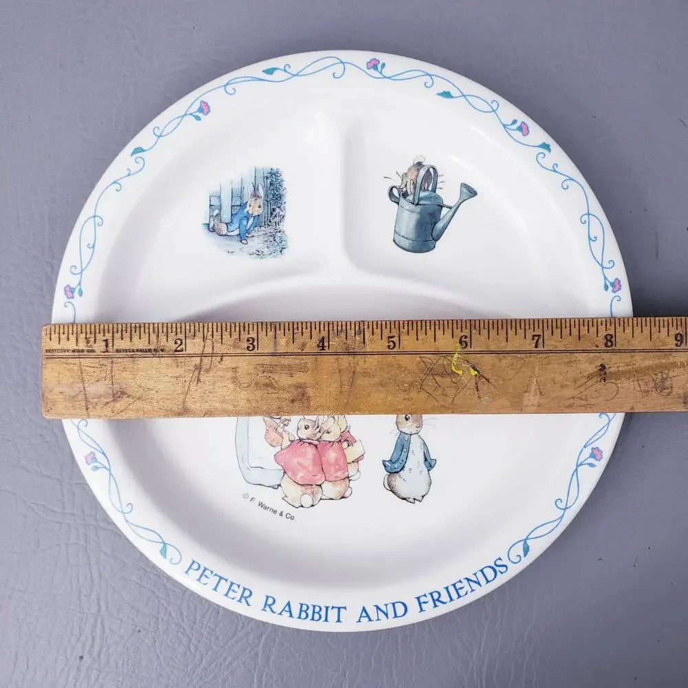 Beatrix Potter Peter Rabbit Melamine Divided Dinner Plate And Bowl